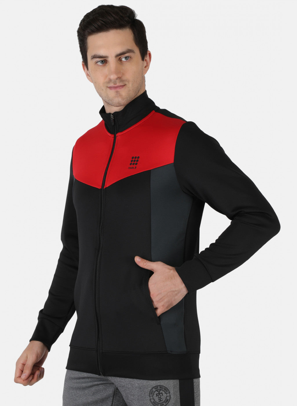 Men Black Solid Sweatshirt