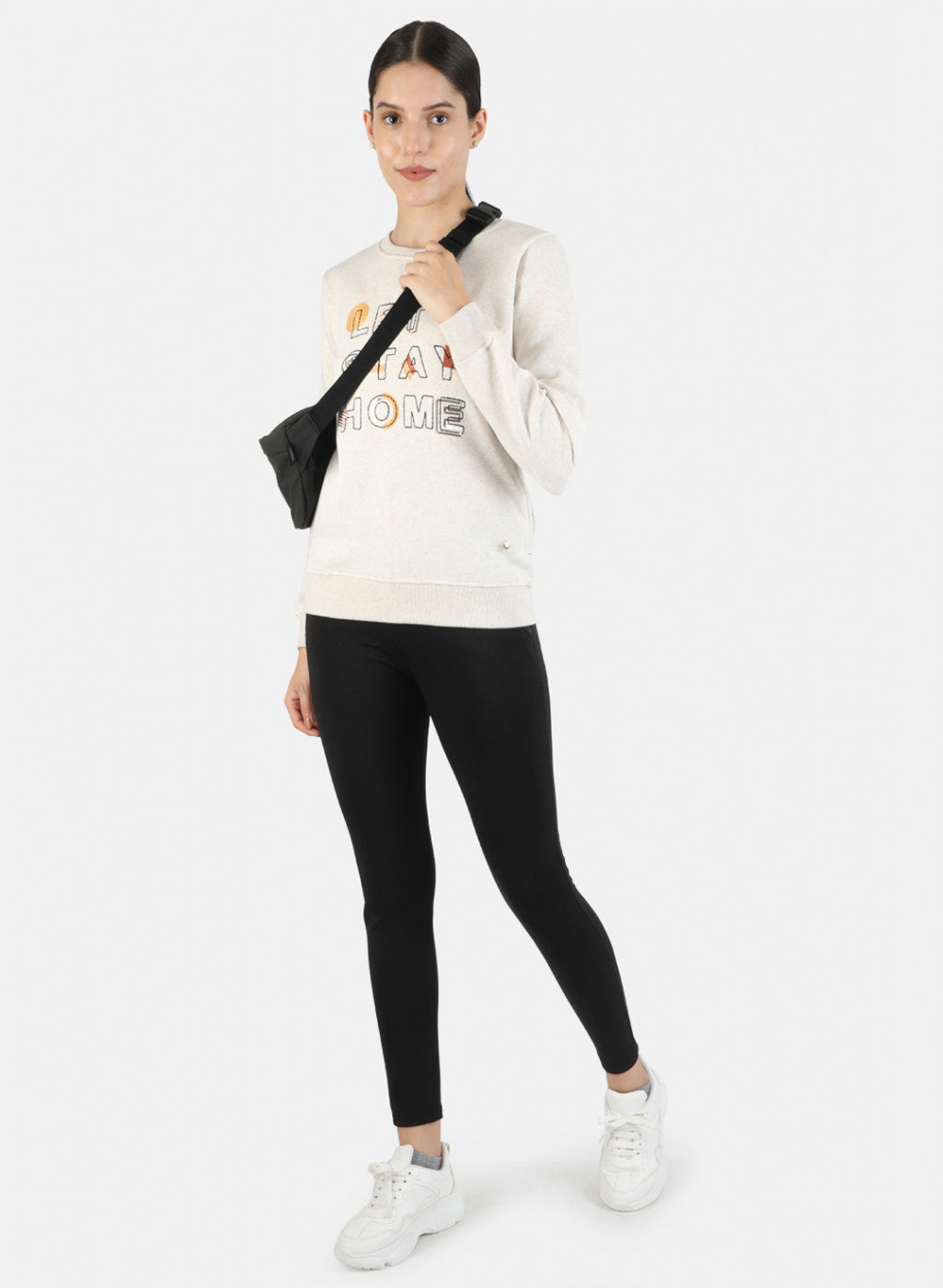 Women Beige Embroidered Sweatshirt
