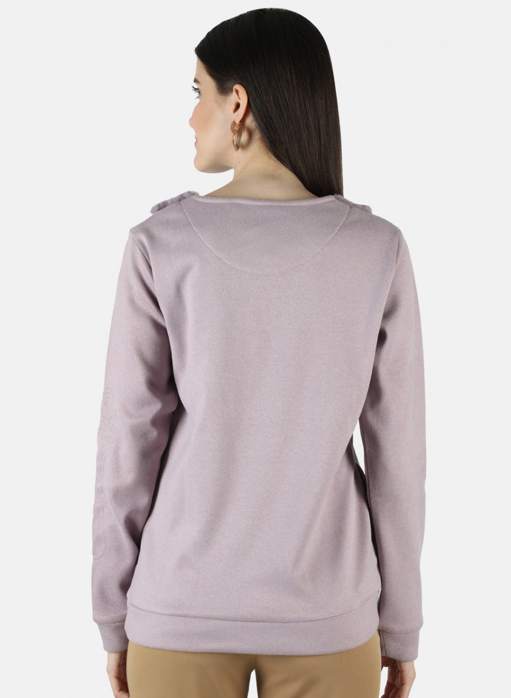 Women Purple Solid Sweatshirt