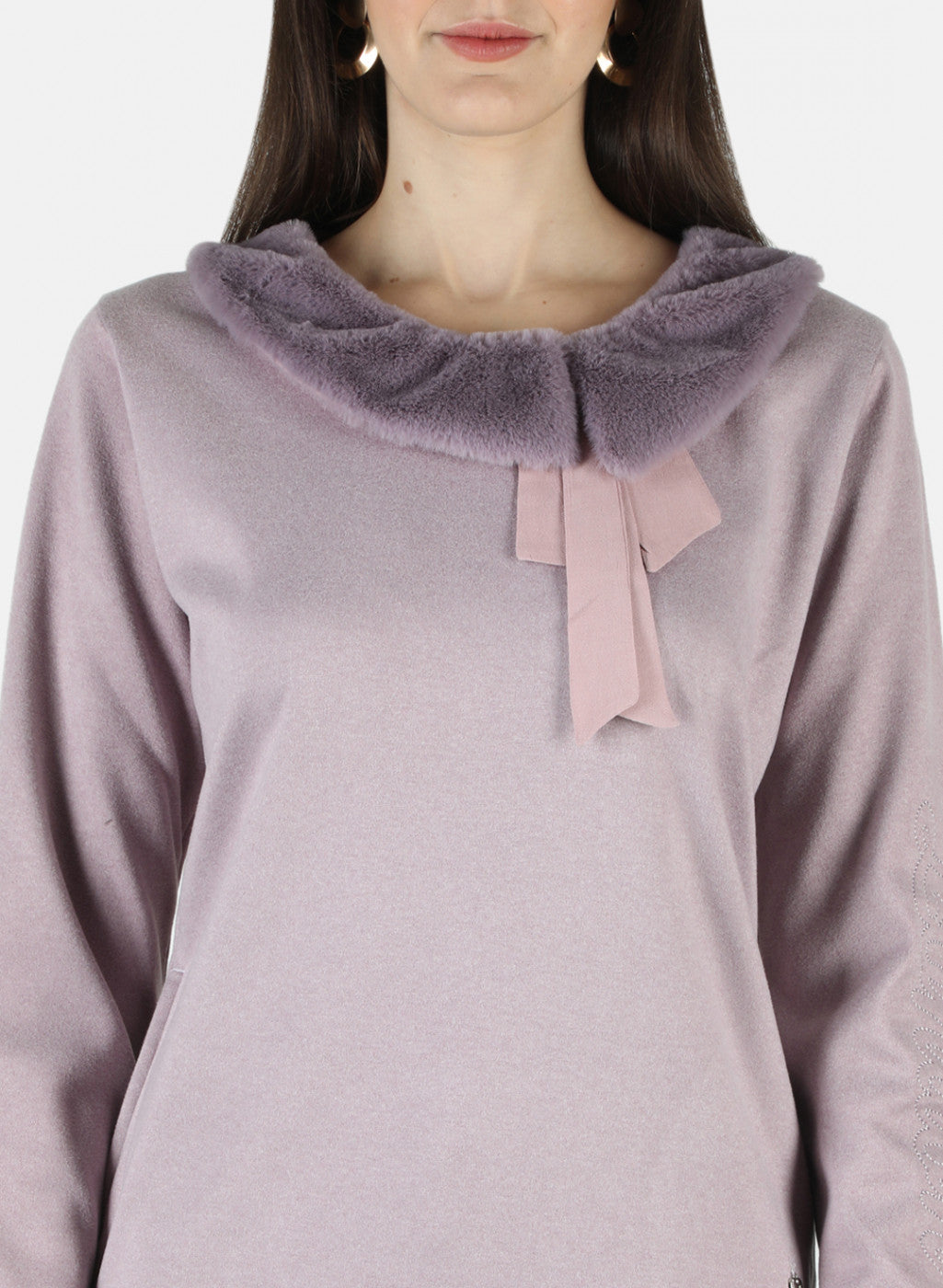Women Purple Solid Sweatshirt