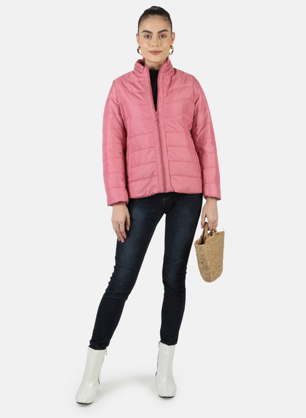 Women Pink Solid Jacket