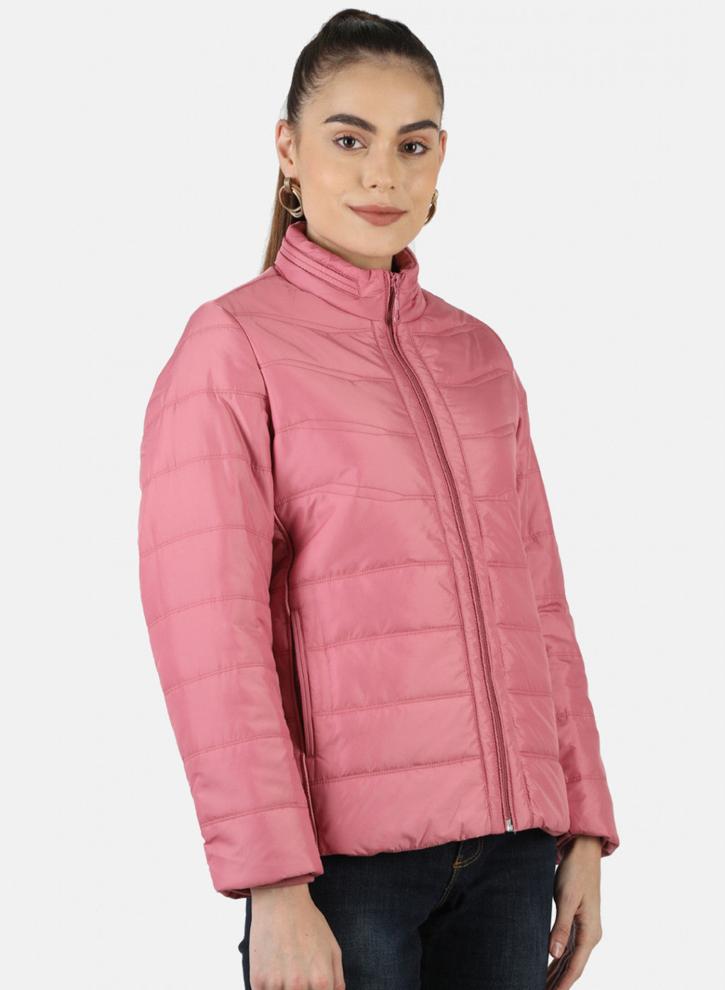 Women Pink Solid Jacket