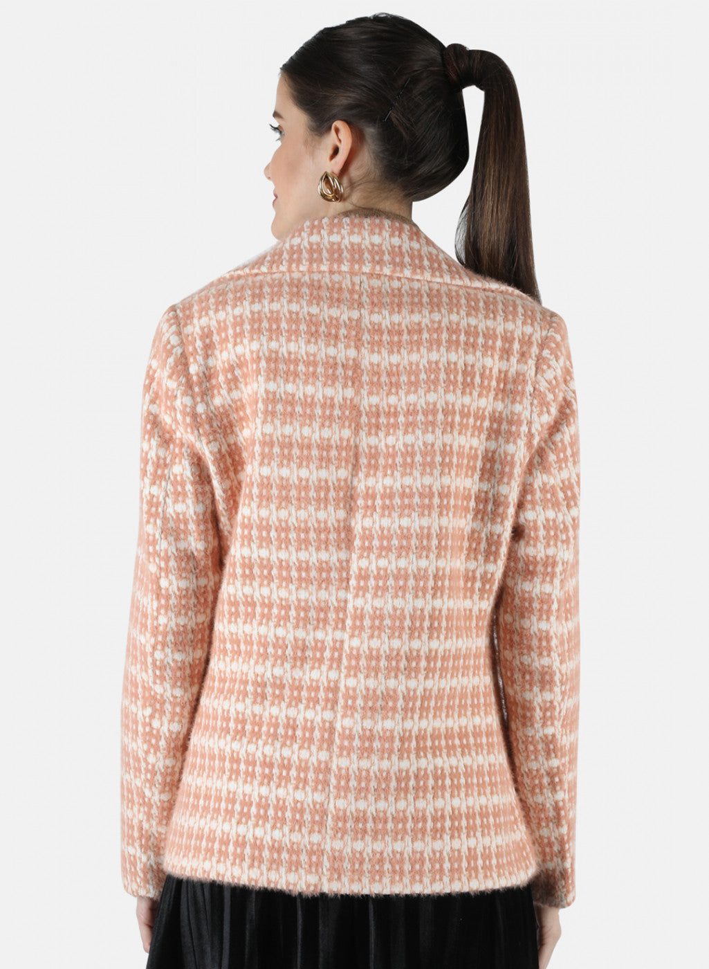 Women Pink Jaquard Coat