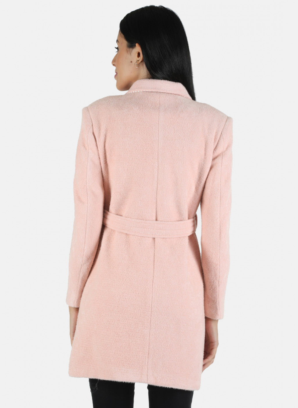 Women Pink Solid Coat