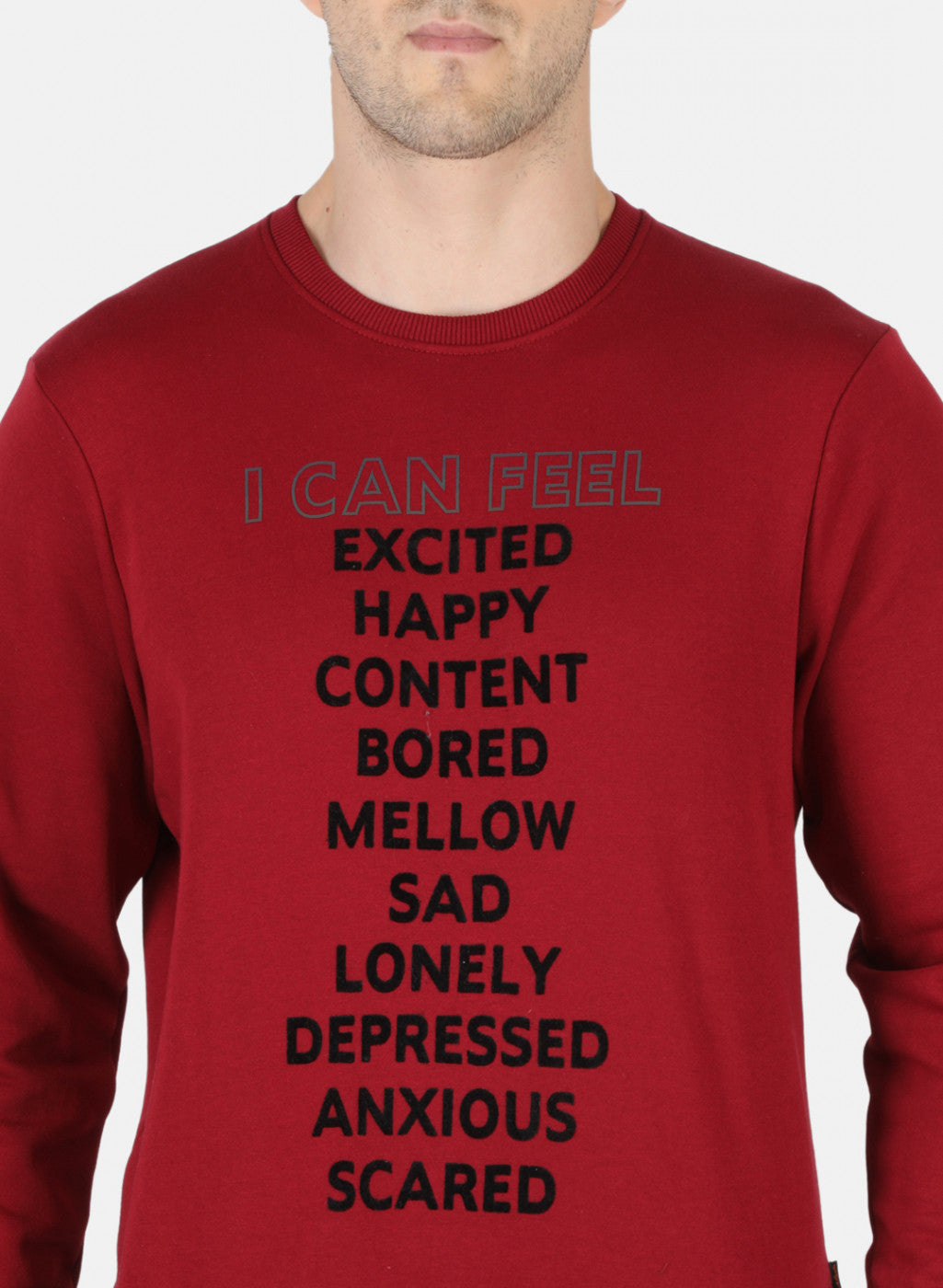 Men Maroon Printed Sweatshirt