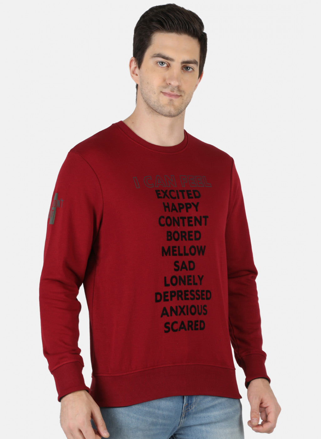 Men Maroon Printed Sweatshirt