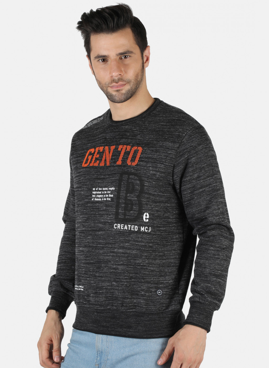 Men Black Printed Sweatshirt