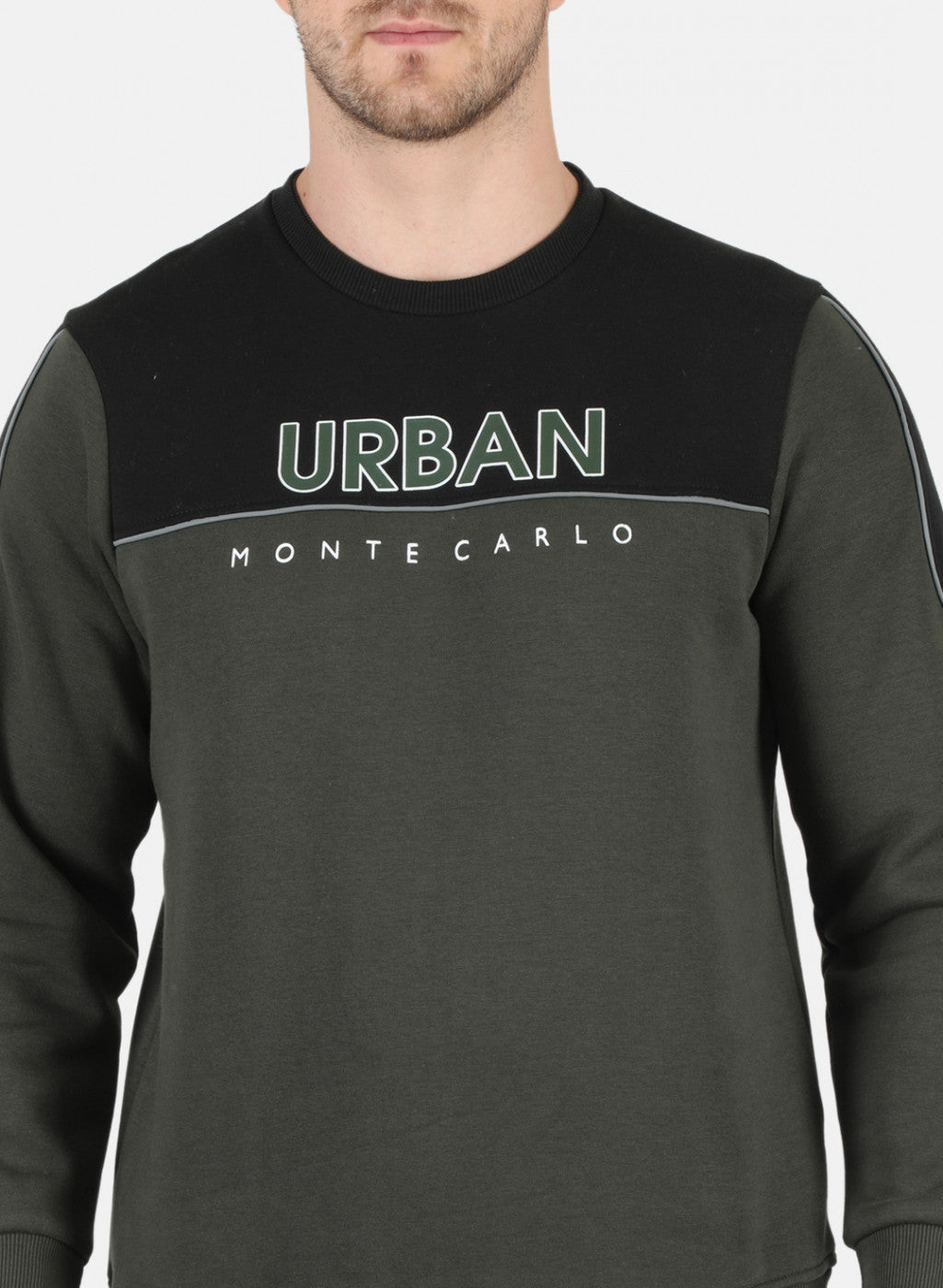 Men Olive Printed Sweatshirt
