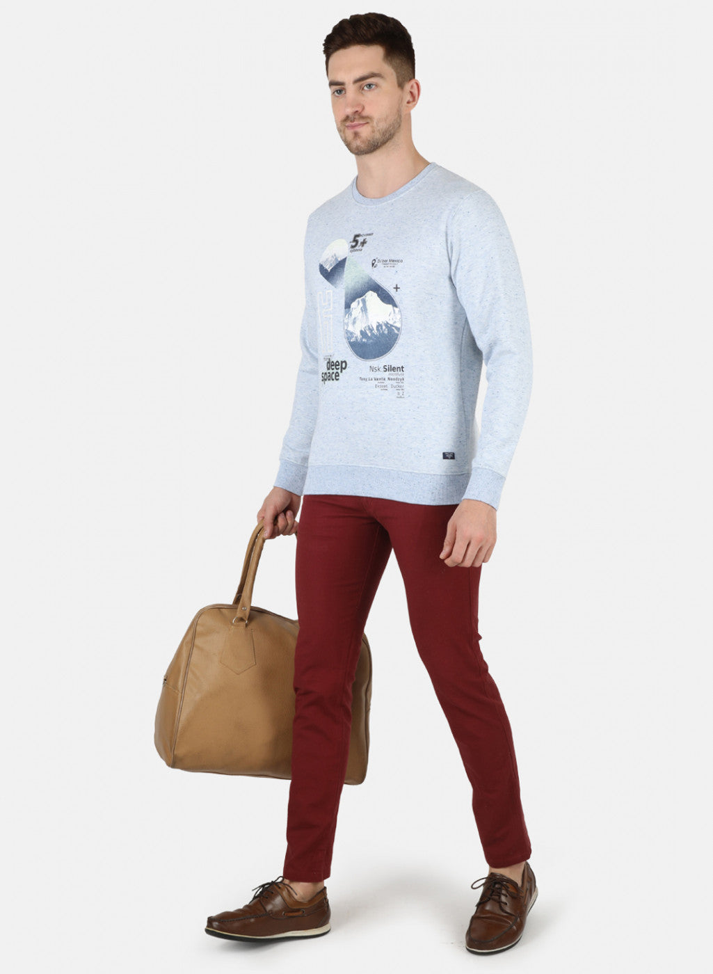 Men Blue Printed Sweatshirt