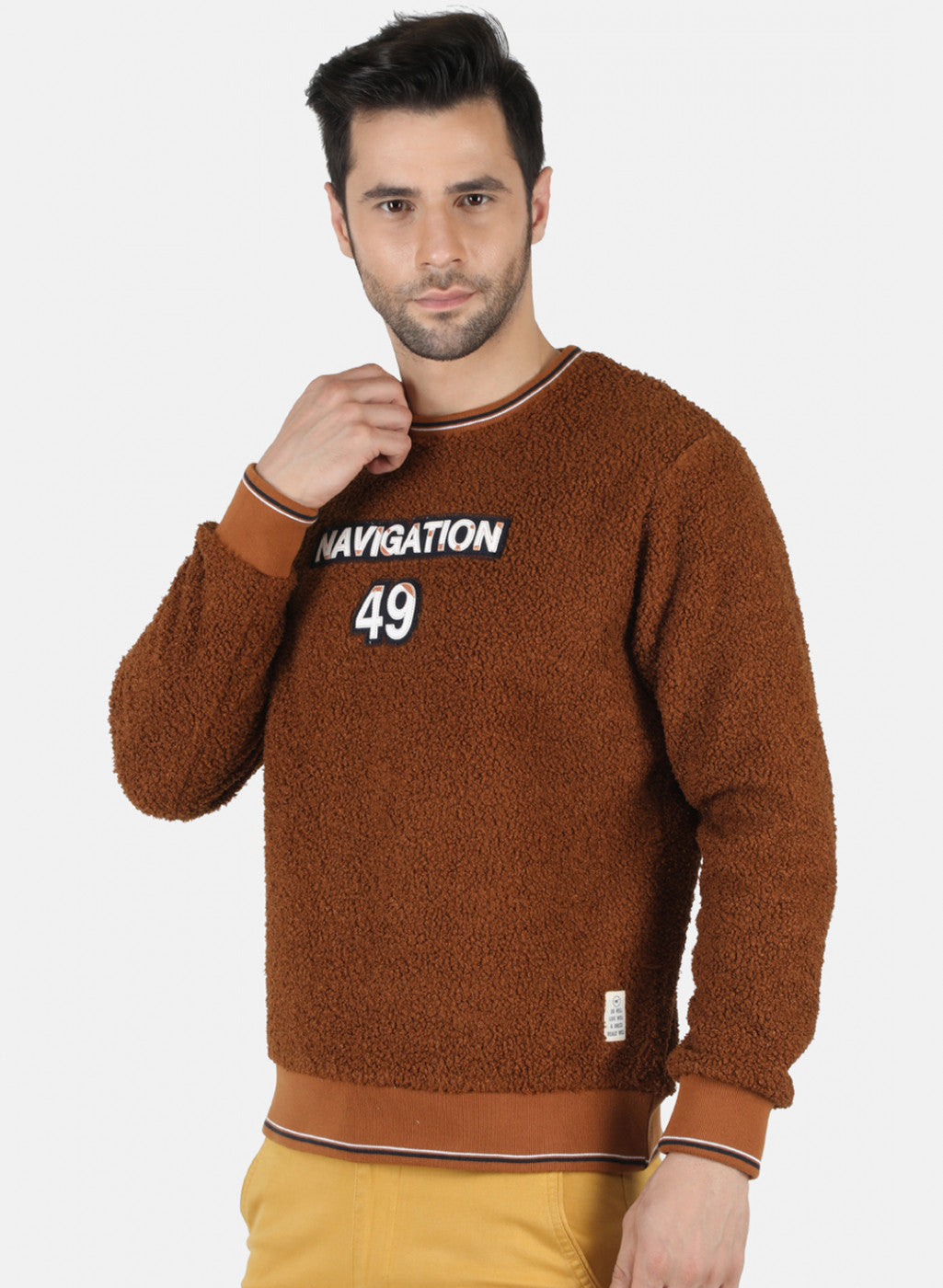 Men Brown Printed Sweatshirt