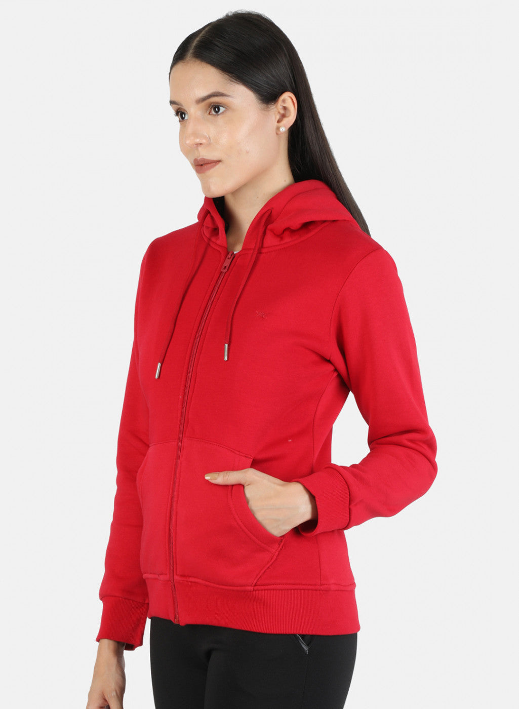 Women Red Solid Sweatshirt