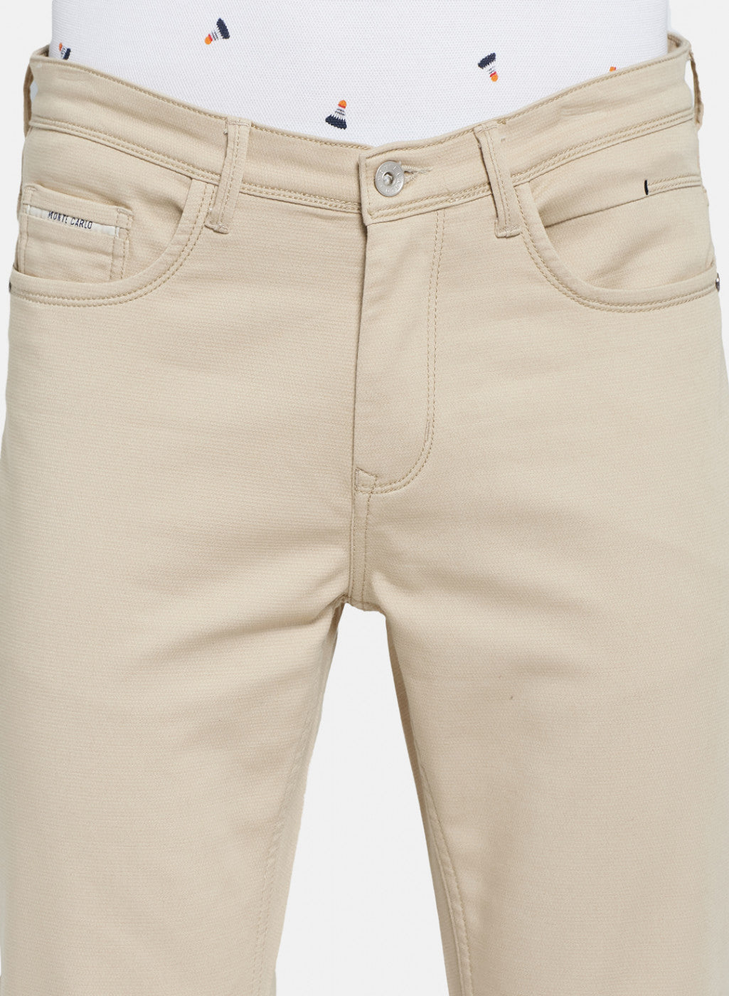 Mens Beige Slim Fit Trouser