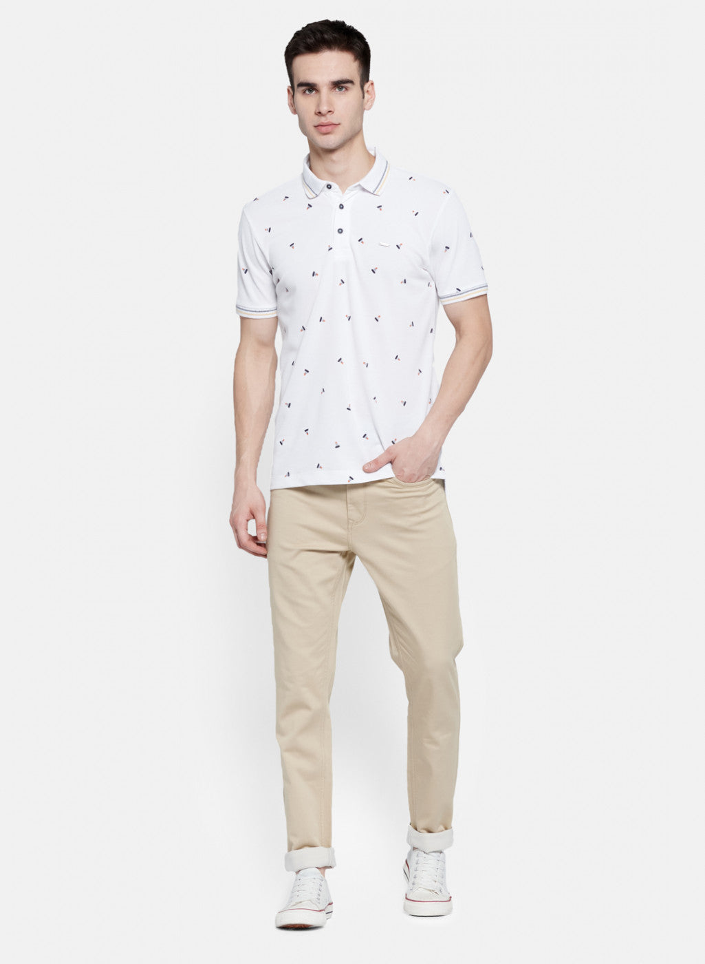 Mens Beige Slim Fit Trouser