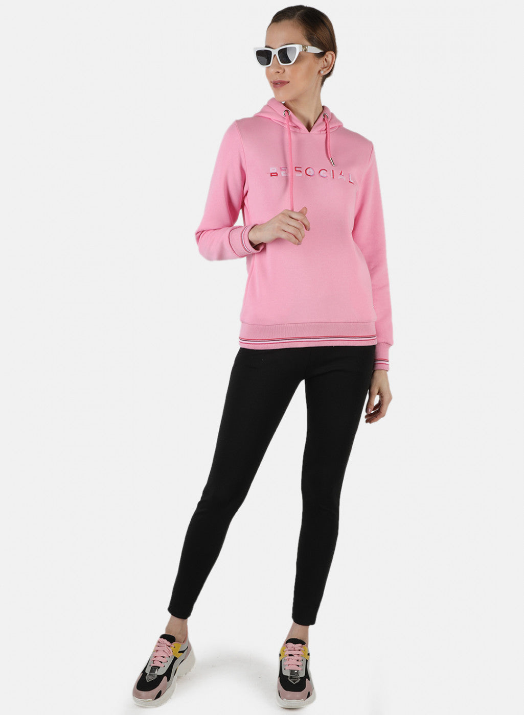 Women Pink Embroidered Sweatshirt
