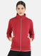 Women Red Solid Sweatshirt