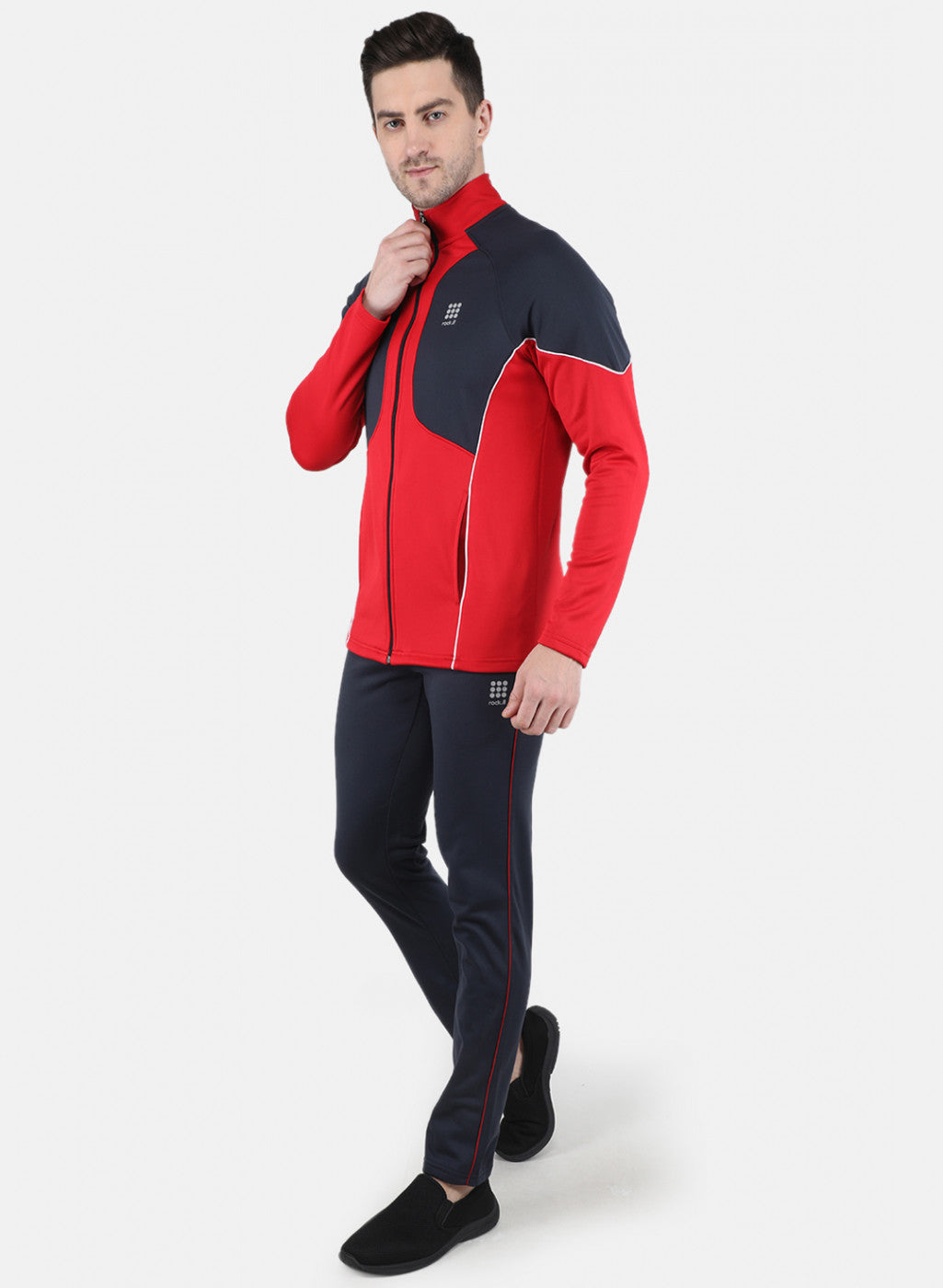 Men Red Solid Tracksuit