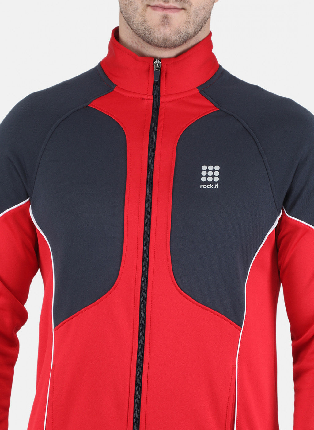Men Red Solid Tracksuit