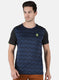 Rock.it Men Navy Blue Self Design Round Neck T-Shirt