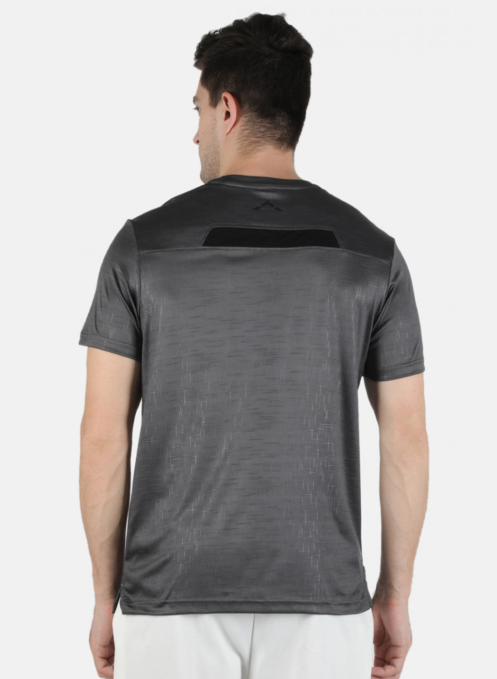 Men Grey Printed Round Neck T-Shirt