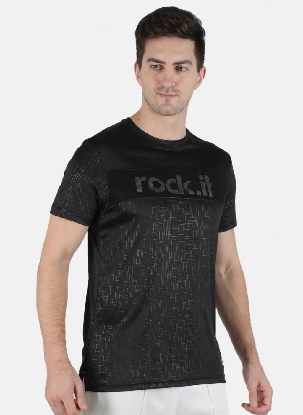 Rock.it Men Black Printed Round Neck T-Shirt