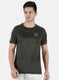Rock.it Men Olive Plain Round Neck T-Shirt