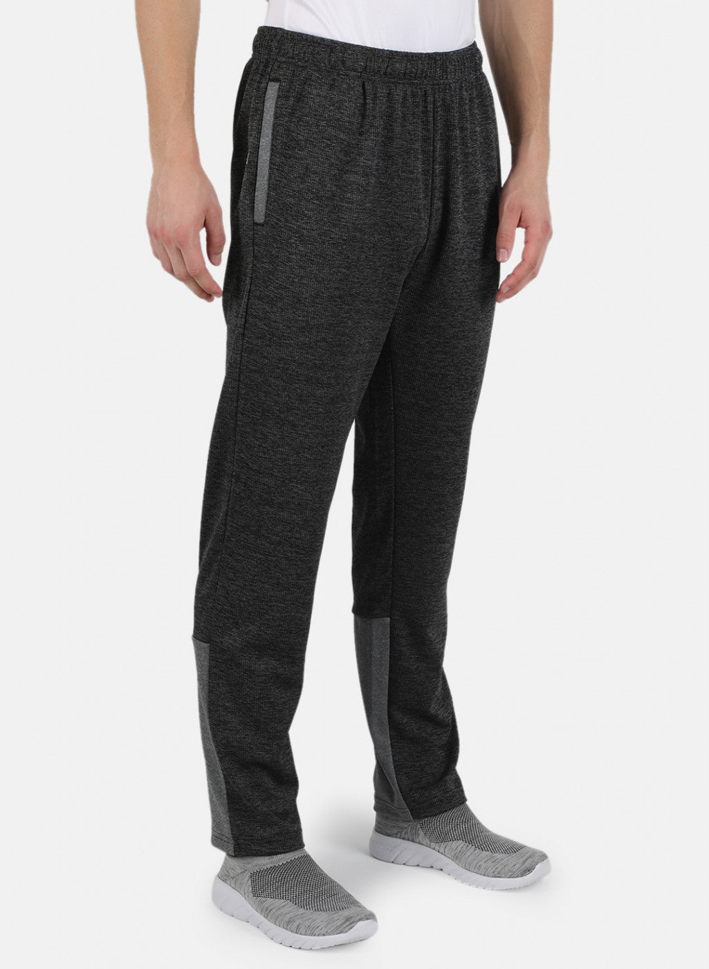 Men Grey Self Design Track Pant