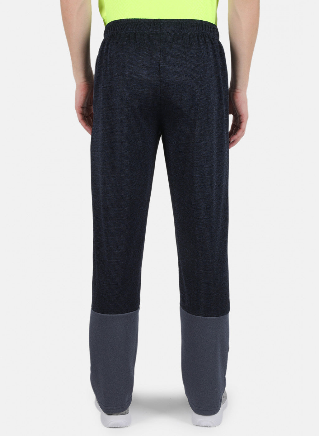 Men NAvy Blue Self Design Track Pant