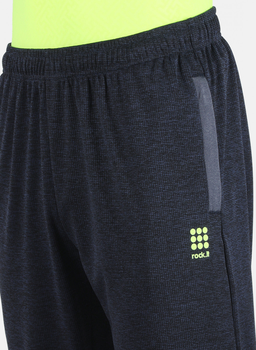 Men NAvy Blue Self Design Track Pant
