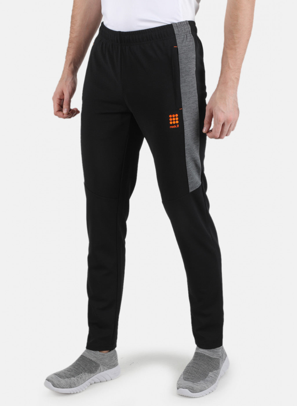 Men Black Self Design Track Pant