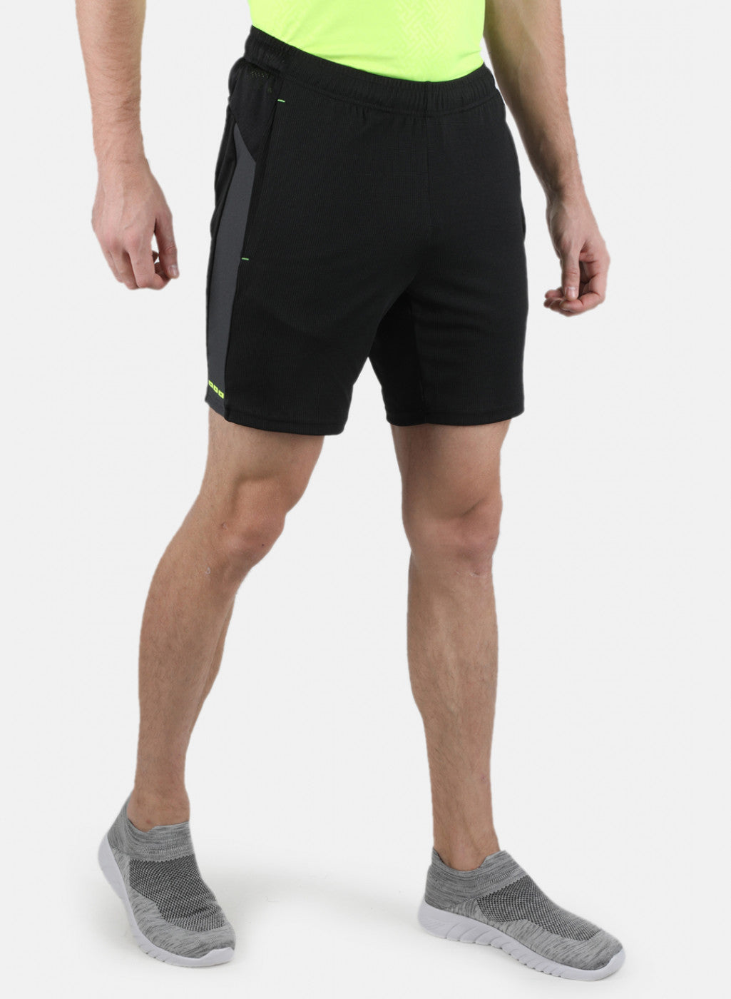 Men Black Self Design Shorts