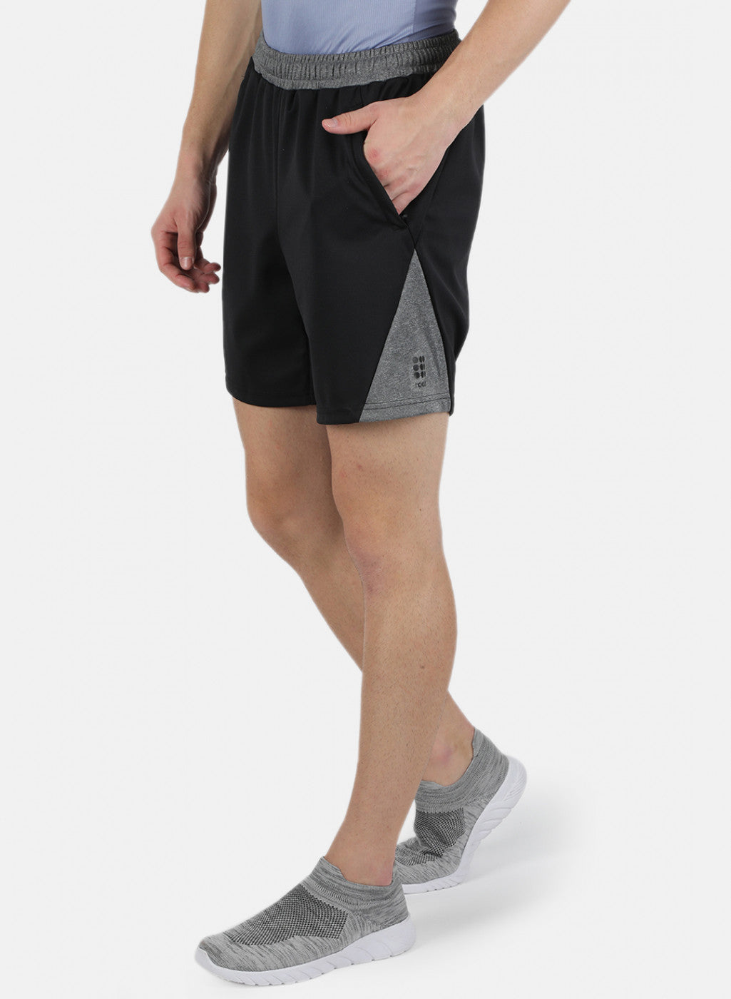 Men Black Self Design Shorts