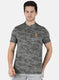 Men Grey Self Design Collar T-Shirt
