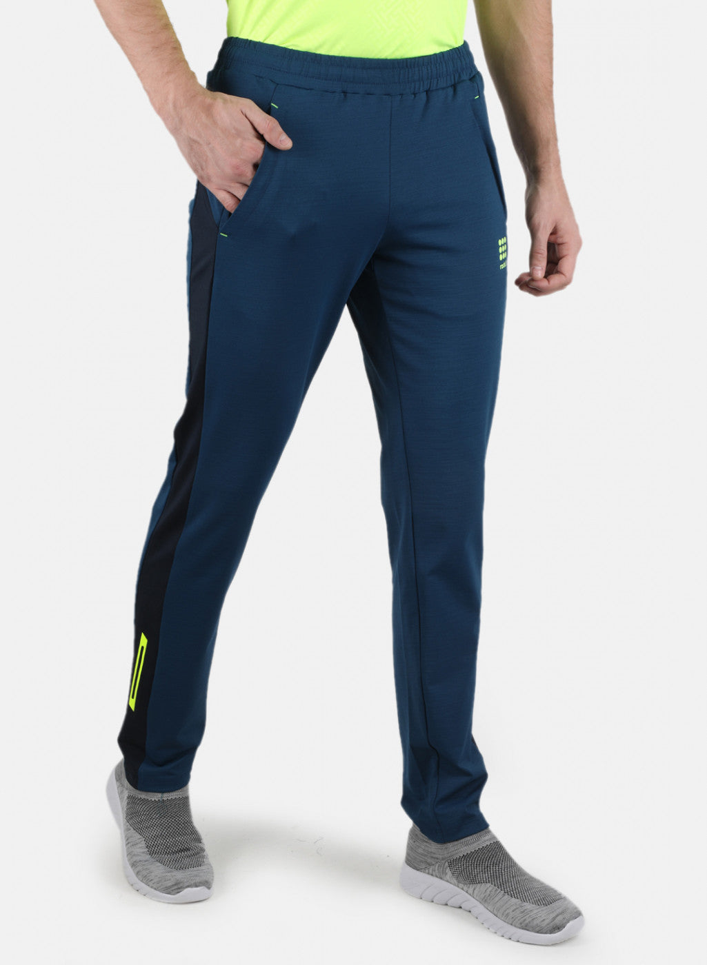 Men Blue Self Design Track Pant