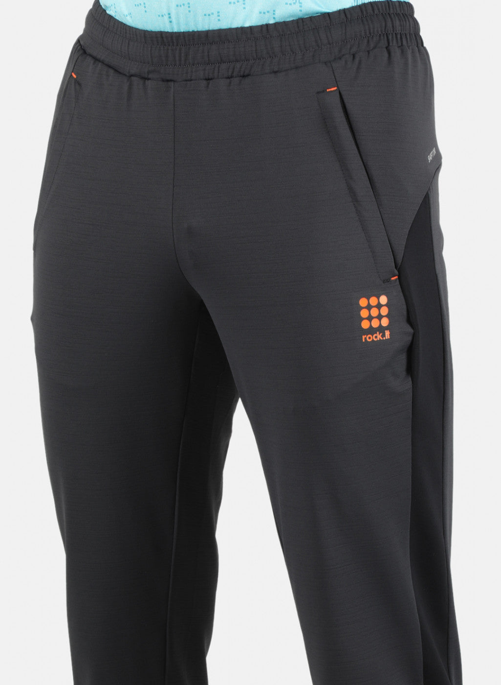 Men Grey Self Design Track Pant