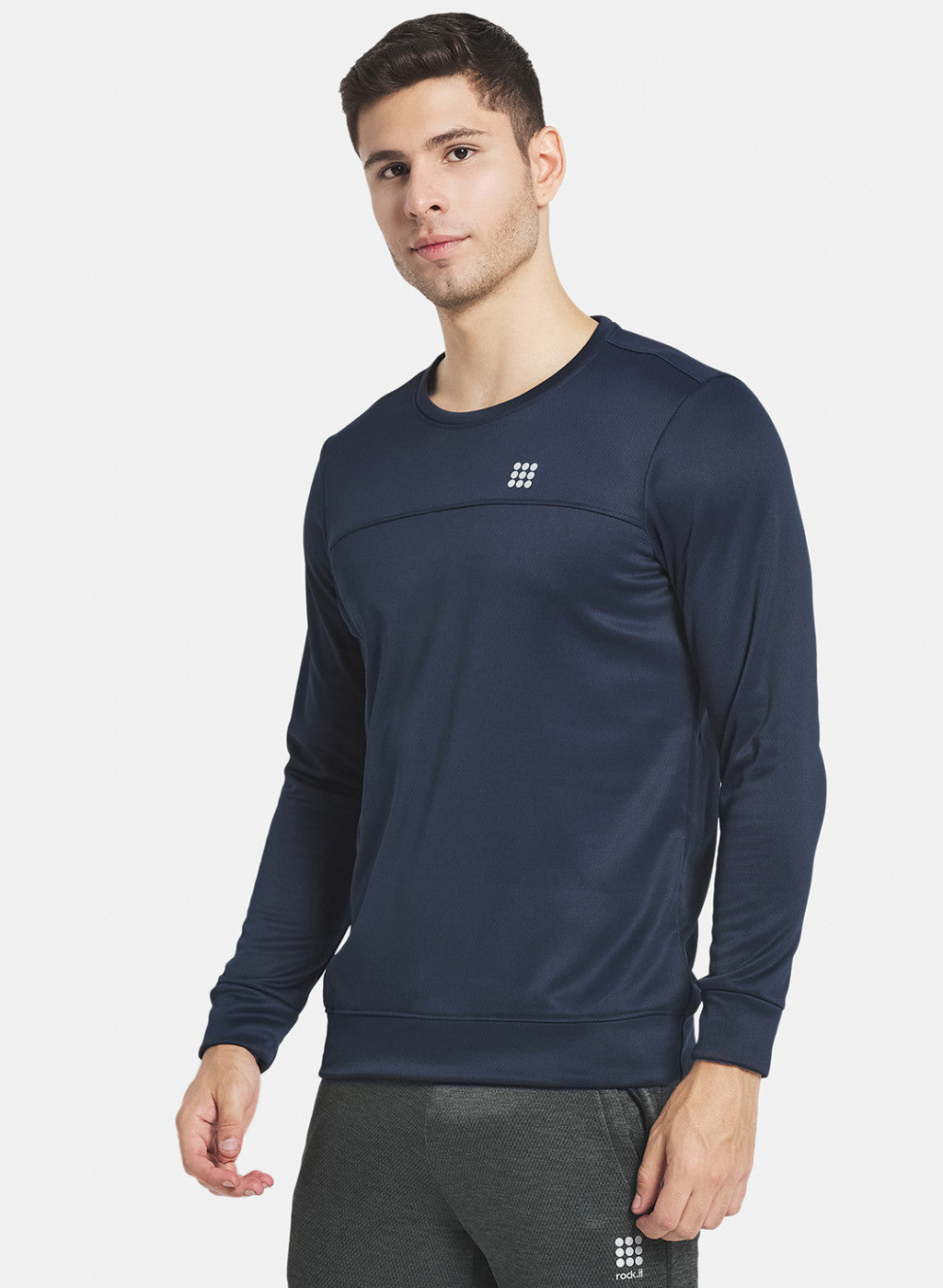 Men Navy Blue Printed Sweatshirt