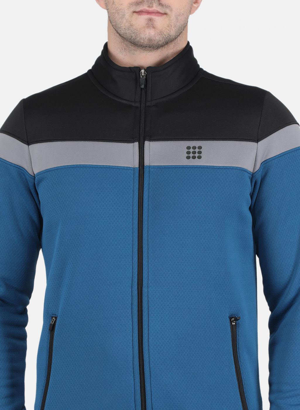 Rock.it Men Teal Blue Solid Sweatshirt