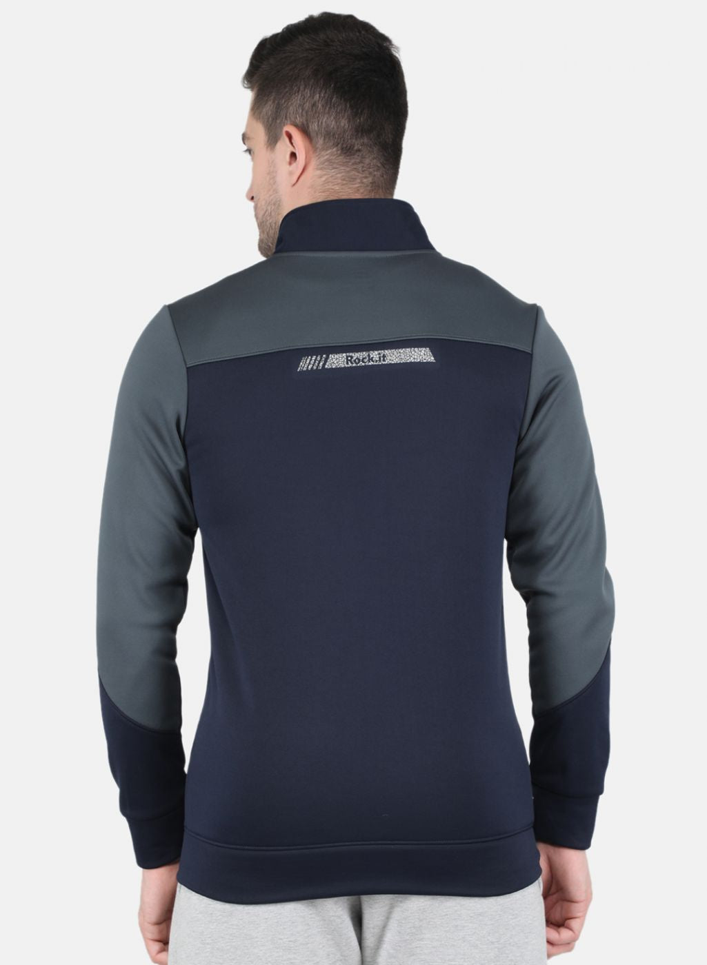 Men Navy Blue Solid Sweatshirt
