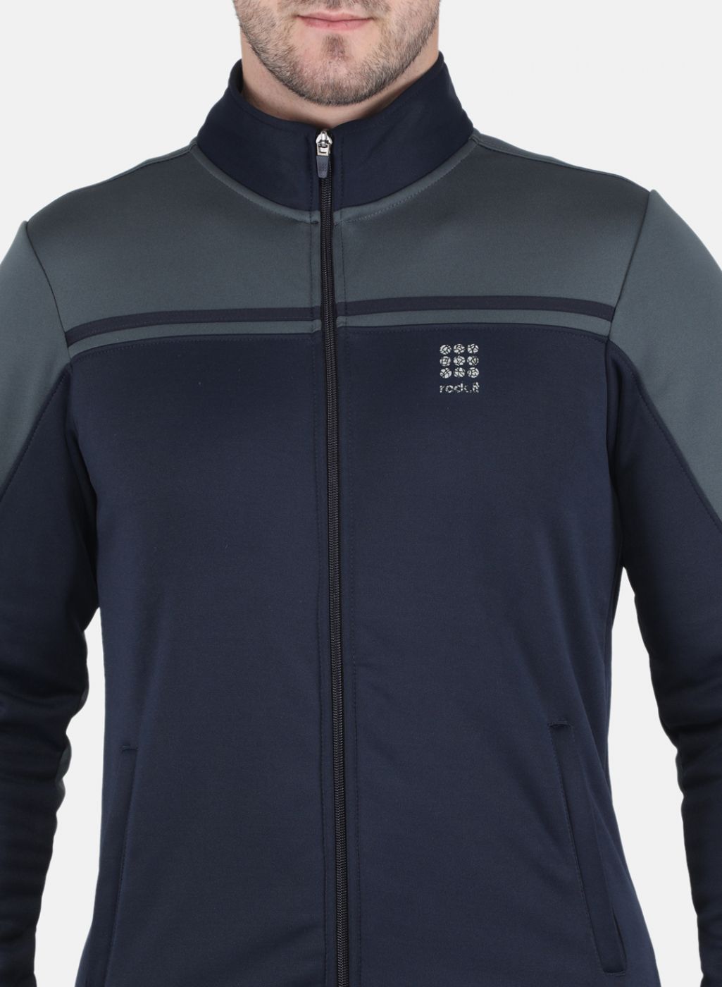 Men Navy Blue Solid Sweatshirt