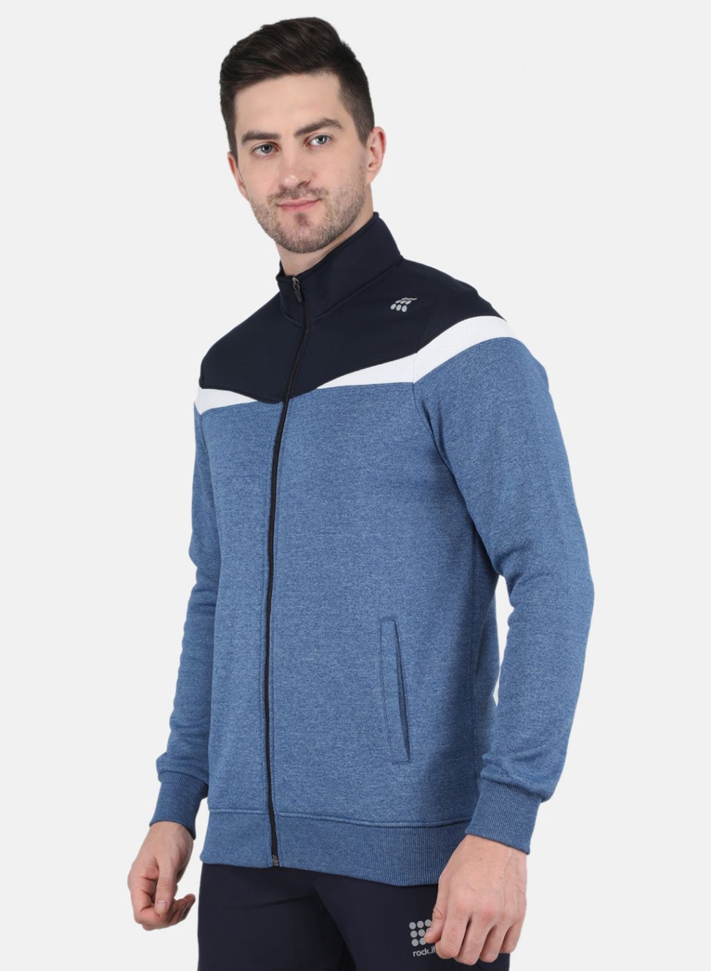 Men Blue Solid Sweatshirt