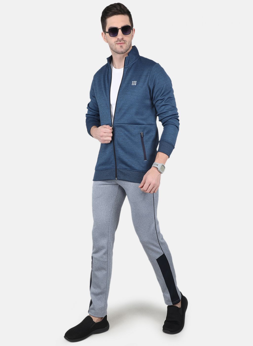 Men Navy Blue Printed Sweatshirt