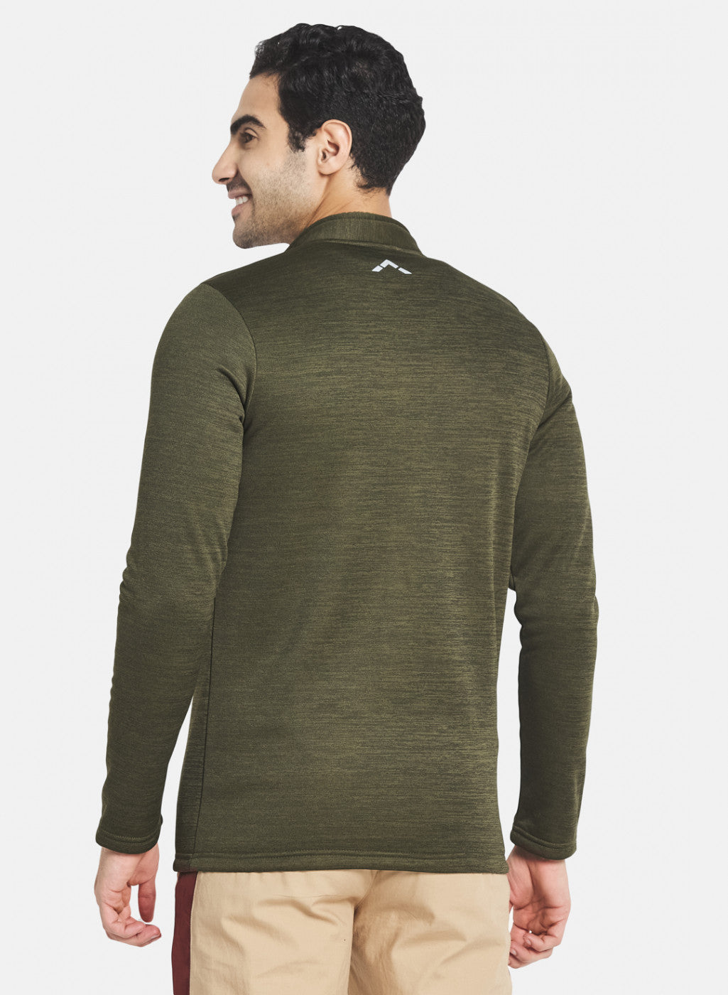 Men Olive Solid Sweatshirt