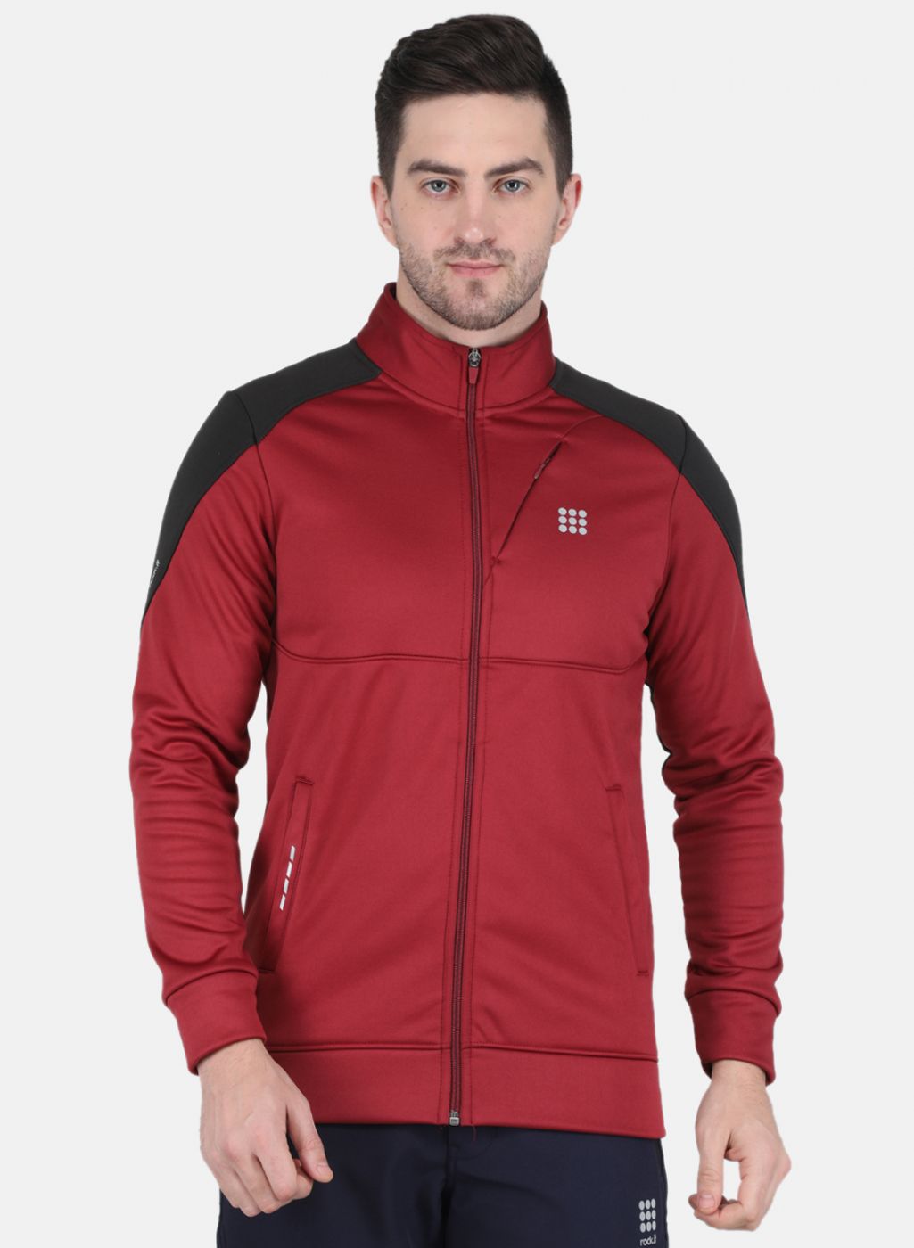 Men Maroon Solid Sweatshirt