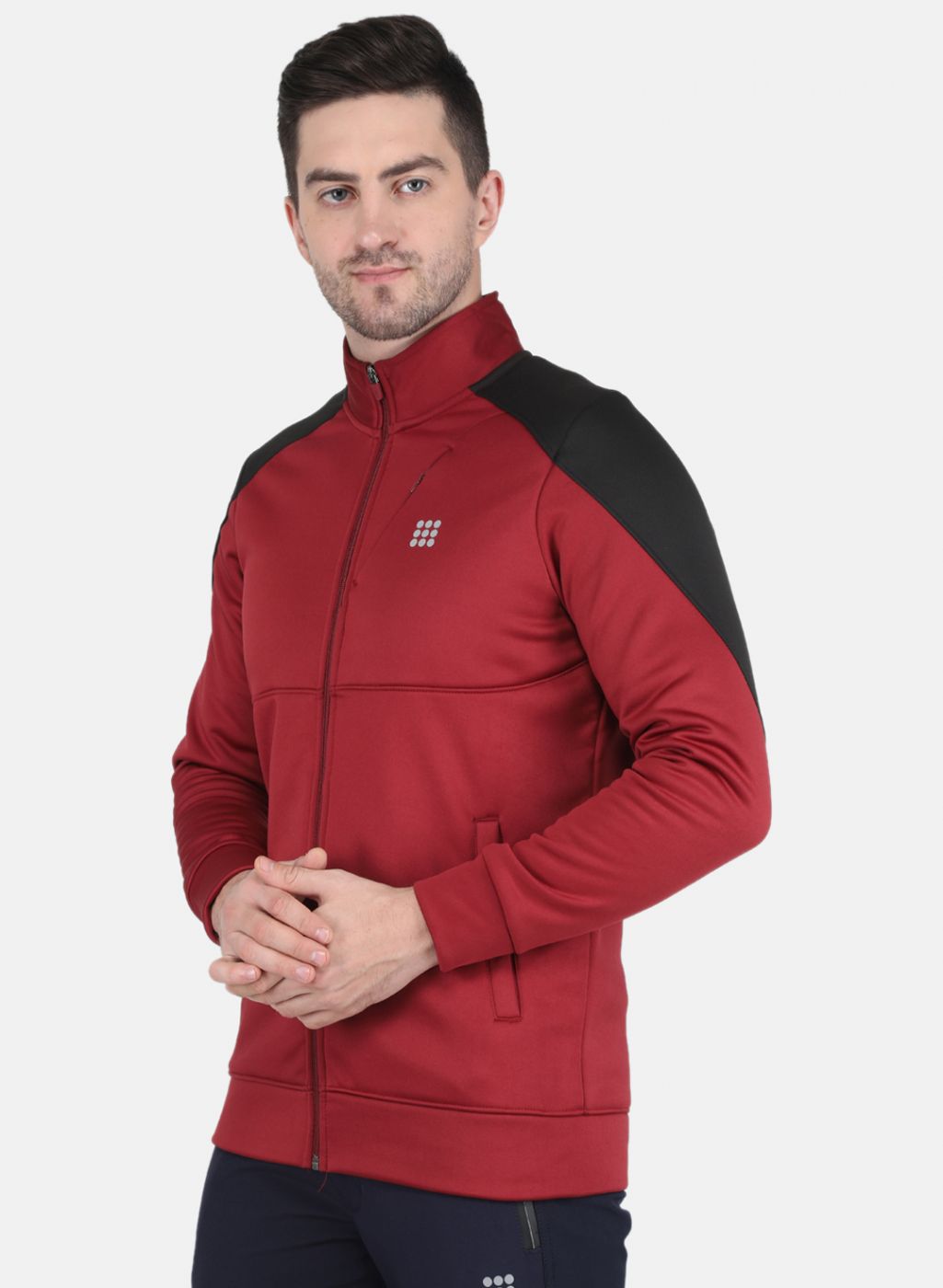 Men Maroon Solid Sweatshirt