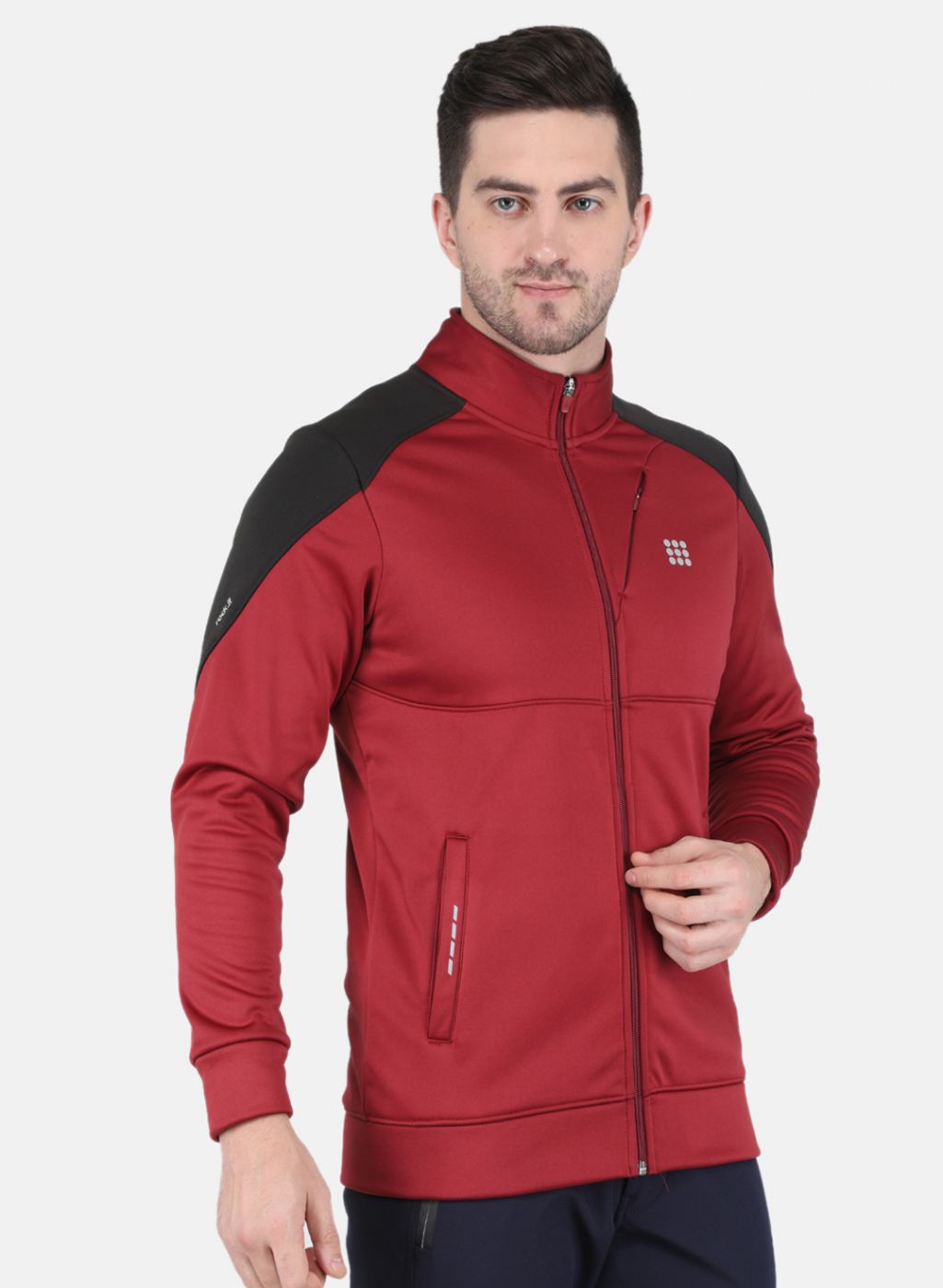 Men Maroon Solid Sweatshirt