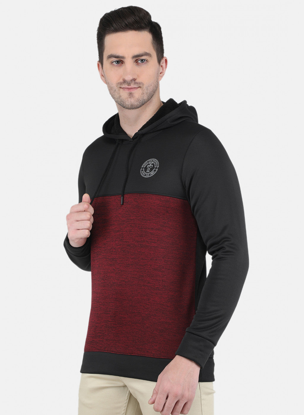 Men Black Solid Sweatshirt