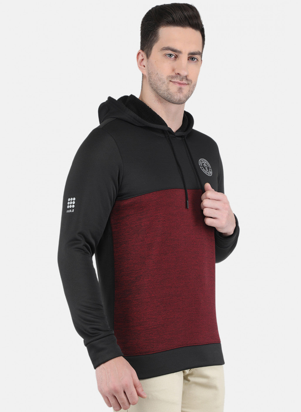 Men Black Solid Sweatshirt