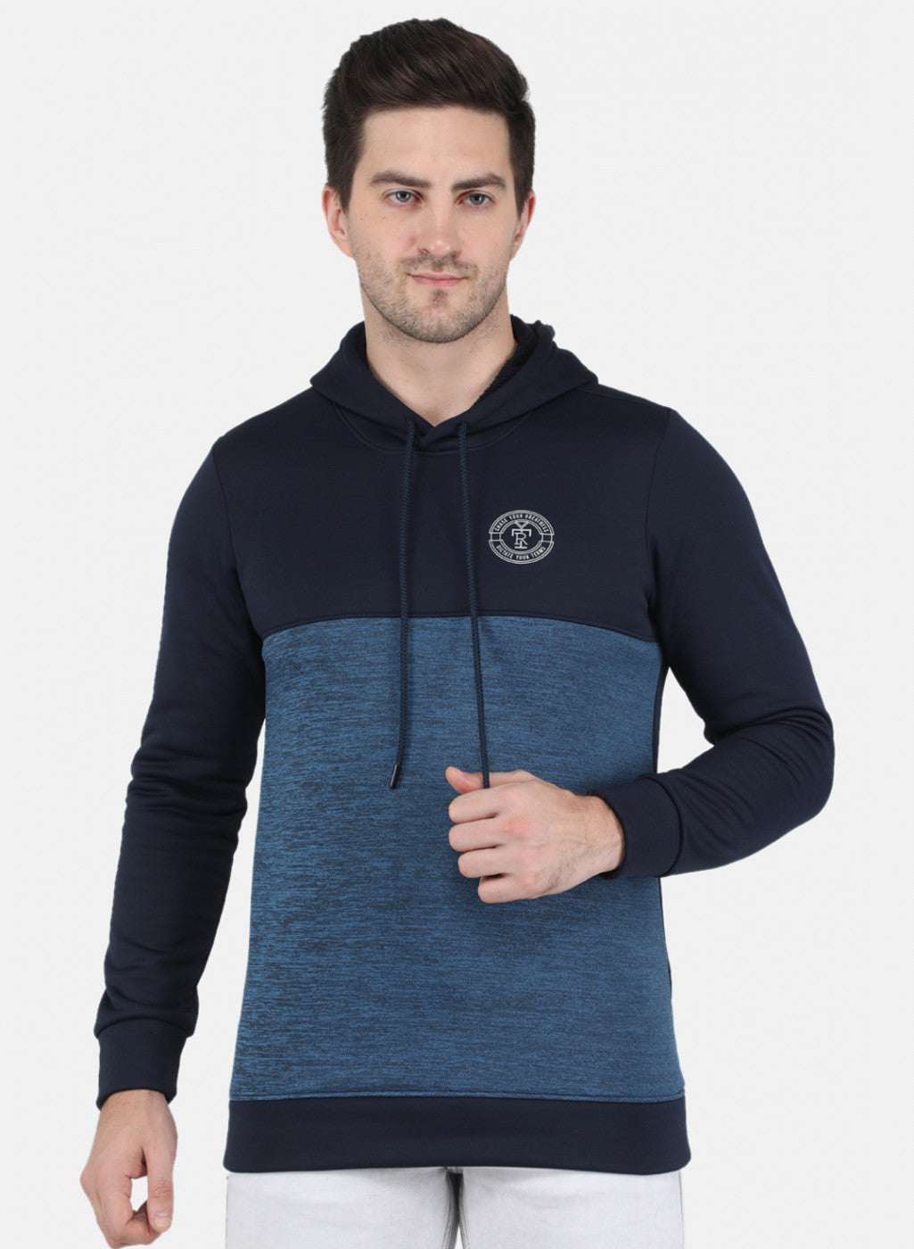 Rock.it Men Navy Blue Solid Sweatshirt