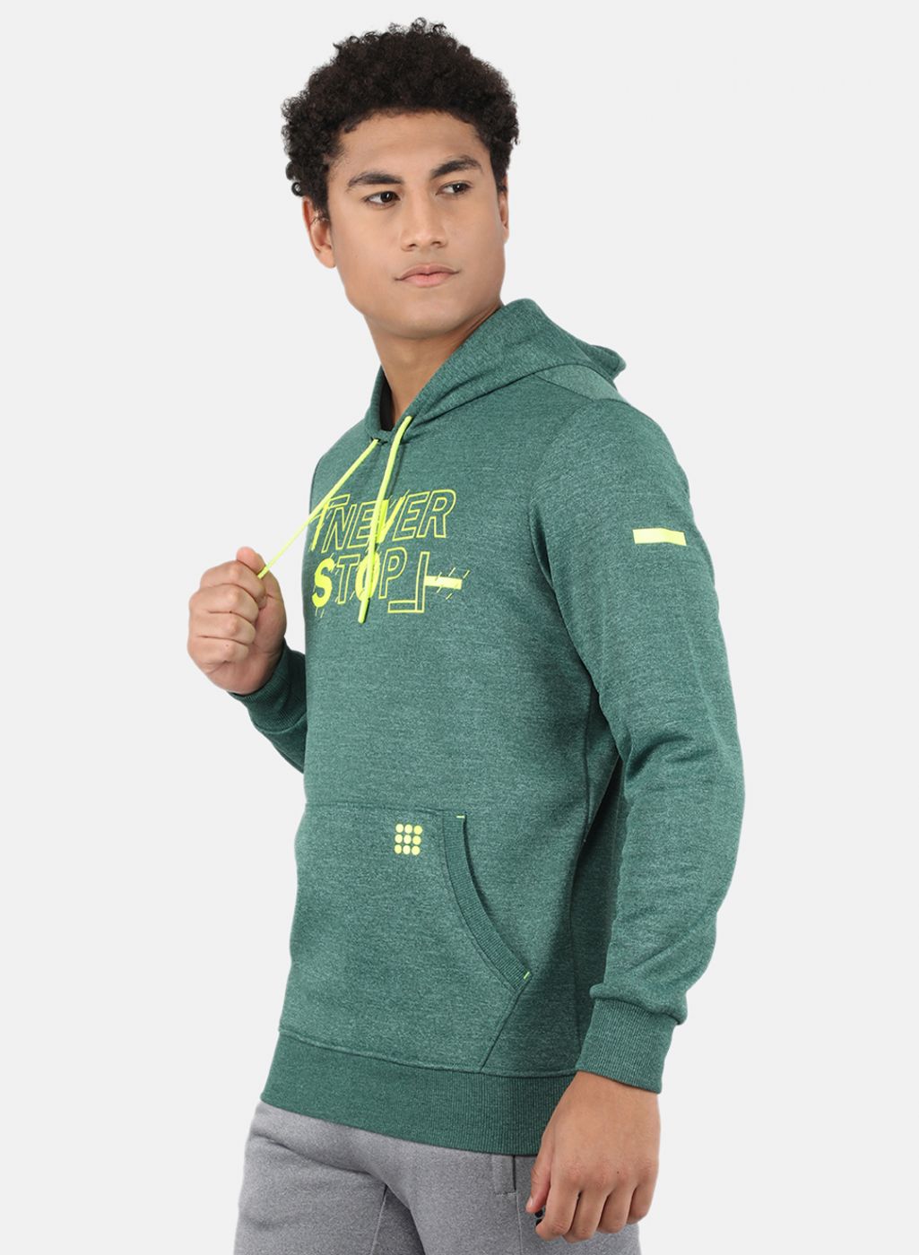 Men Green Printed Sweatshirt