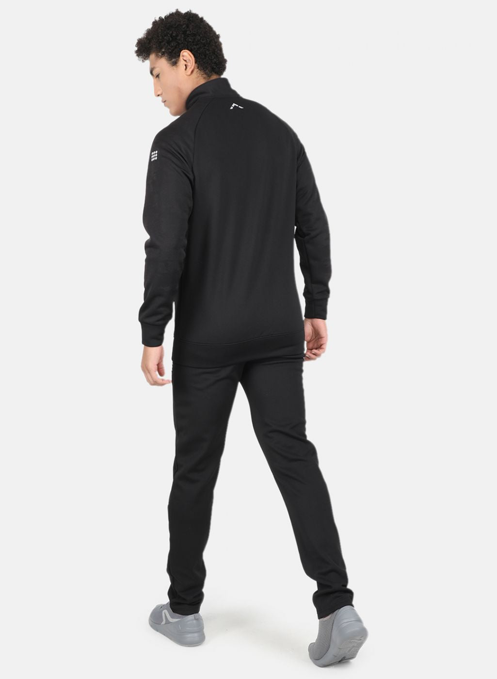 Men Black Self Tracksuit