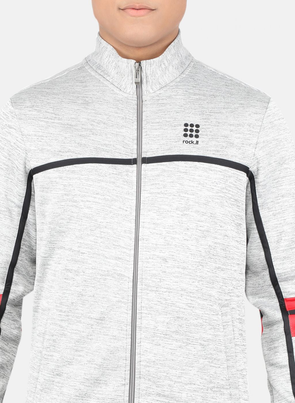 Men Grey & Black Solid Tracksuit